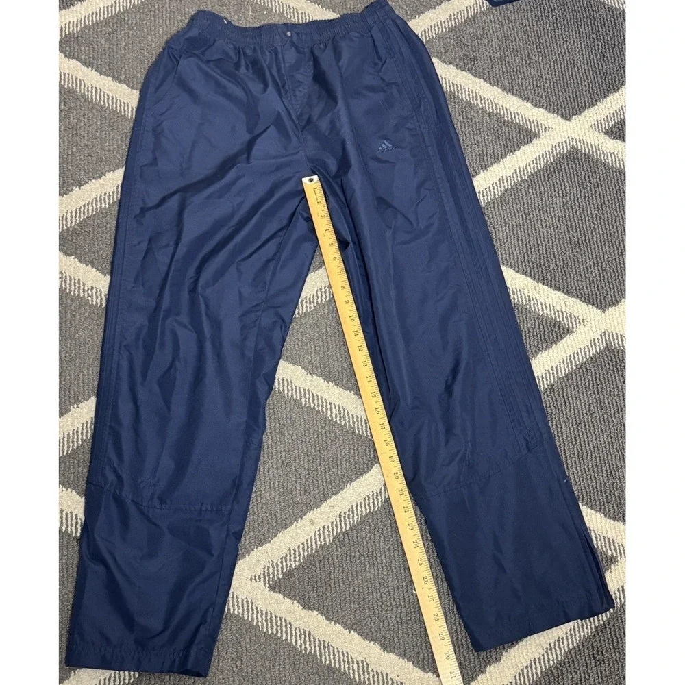 Vintage Adidas Trackpants Navy Blue Mens M Baggy Training Pants Y2K Stylish Mesh
